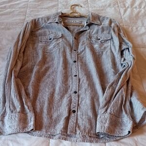 BKE Light Gray Men's Shirt Jacket with Chest Pockets
